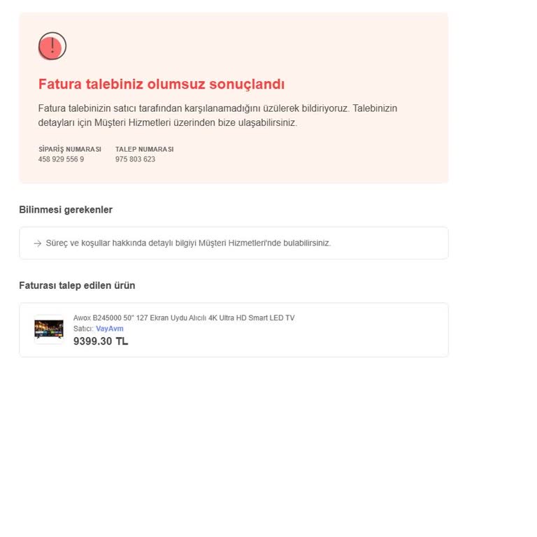 Hepsiburada'dan Aldığım TV'nin İade Süreci Çıkmazı