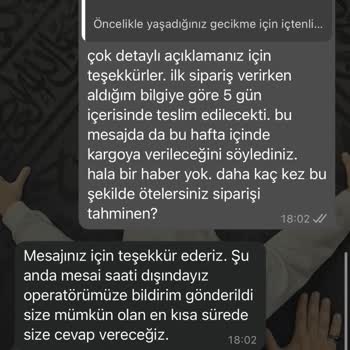 Siparişim Gecikti Üstüne Cevap Bile Alamıyorum