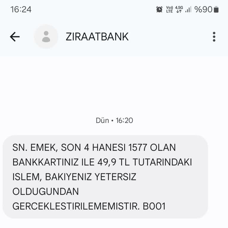 Kredi Kartımdan İzinsiz İşlem Girişimi