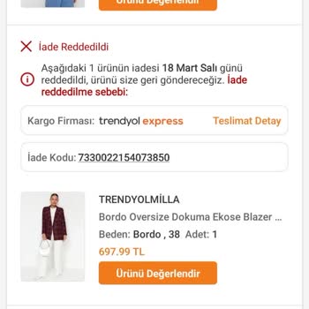 Kargom Aktarmada Kayboldu Ve İade Reddedildi