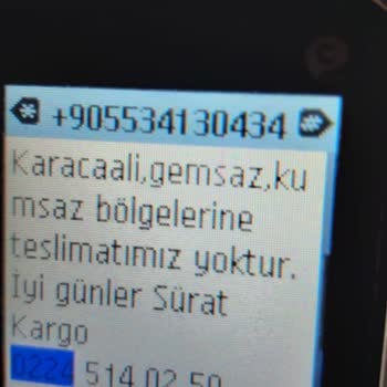 Sürat Kargo'nun Adrese Teslim Etmediği Ürün Sorunu