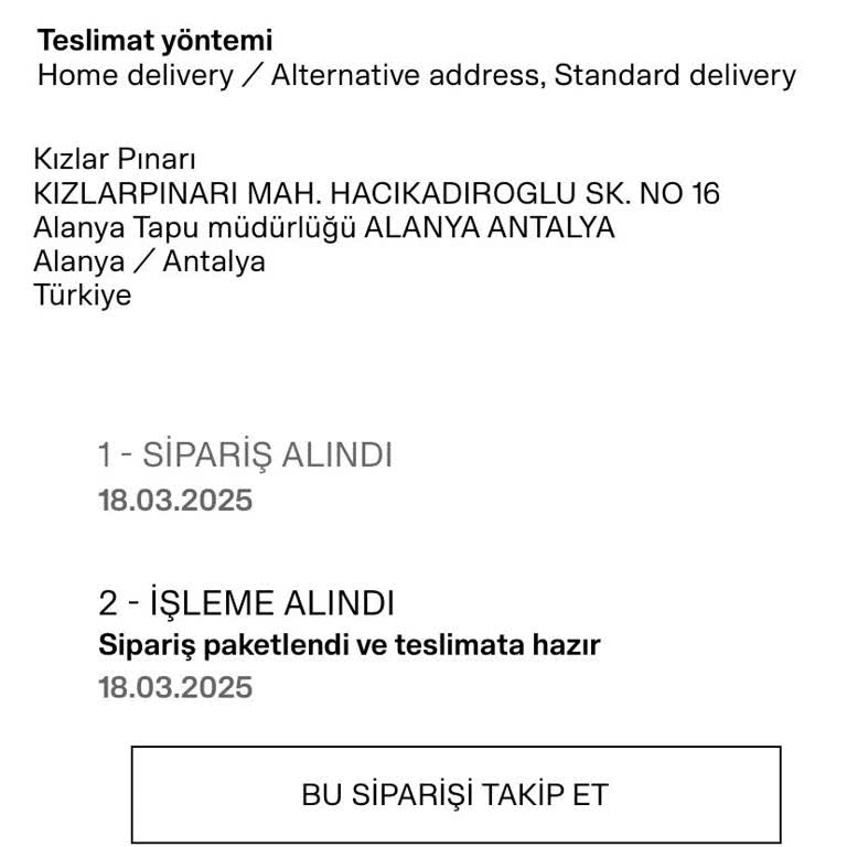 H&M Siparişim Neden Hala Tedarik Aşamasında?