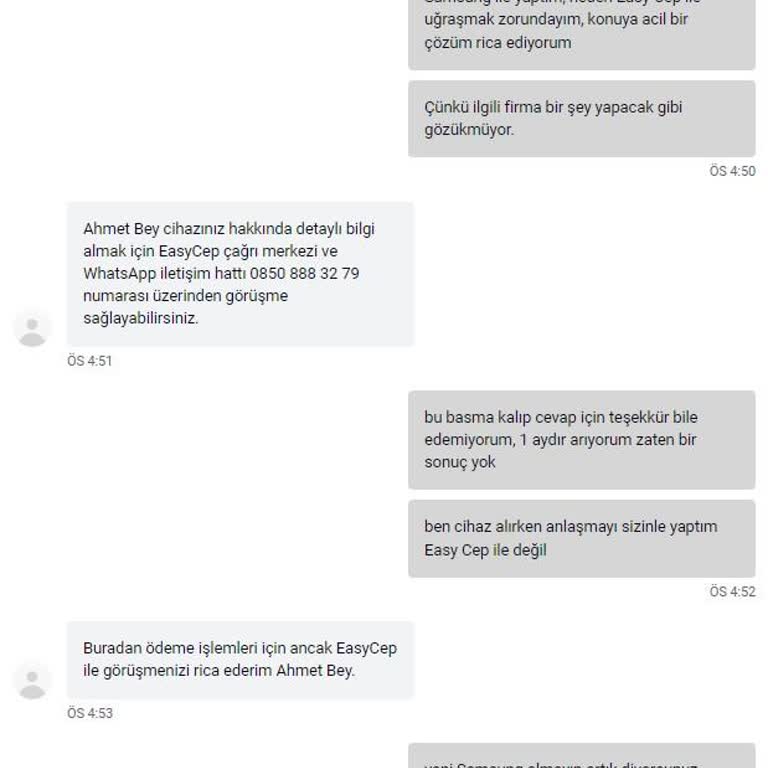 Samsung Müşteri Hizmetleri Ve Easy Cep Sorunu