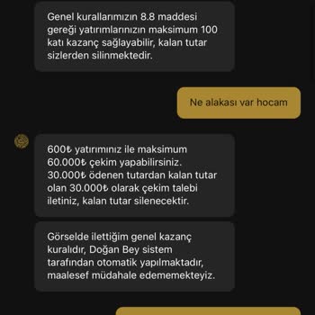 Kazancım Haksız Yere Silindi!