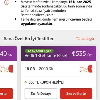 Vodafone'dan Taahhüt Süresi Sonrası Fahiş Fiyatlar Ve Zorunlu Geçiş Baskısı