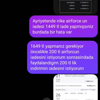 Eksik Ürün Teslimatı Ve Yanlış Para İadesi Sorunu