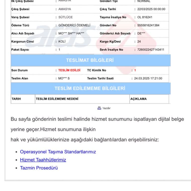 Aras Kargo Şirketinde İletişim Sorunları ve Yanıltıcı Bilgiler