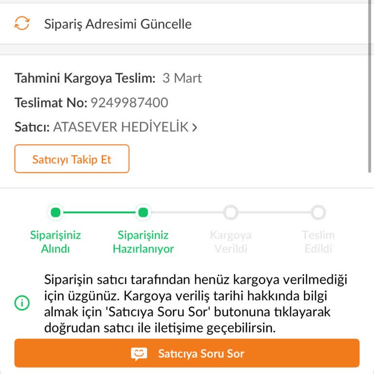 Trendyol'dan Sipariş Verdim, Ürünüm Hâlâ Kargoda Yok