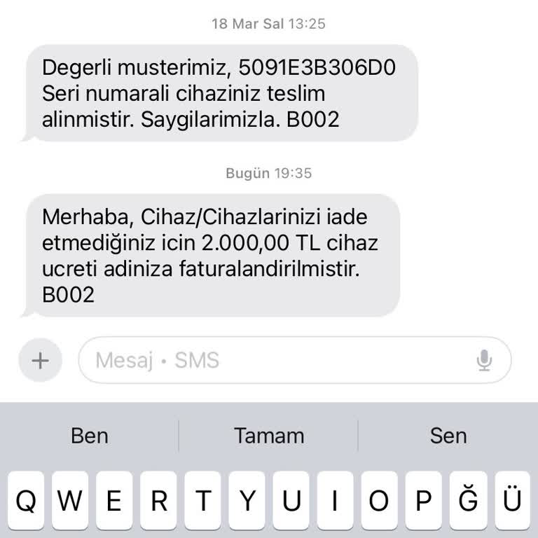 Yanlış Cihaz İadesi Ve Acil Çözüm Talebi