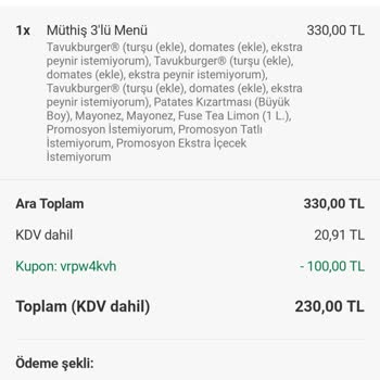 Yemek Sepeti Siparişim İki Saatten Fazla Gecikti