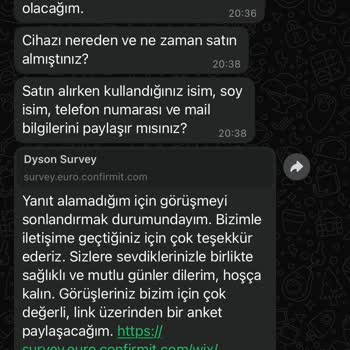 Dyson Süpürge Kendi Kendine Kapanıyor Ve Yetersiz Müşteri Hizmeti