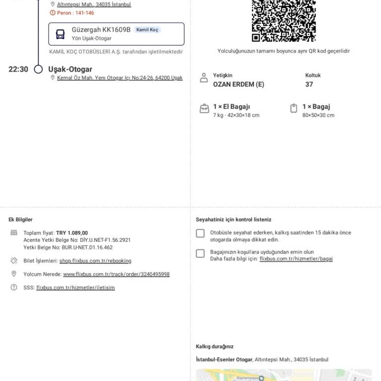 Güzergah Dışı Yolculuk Ve Kaybedilen Bilet Ücreti
