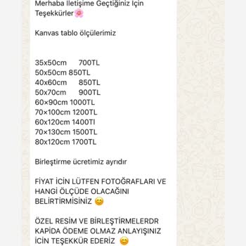 Tablo Siparişim Gönderilmedi, Para İadesi İstiyorum