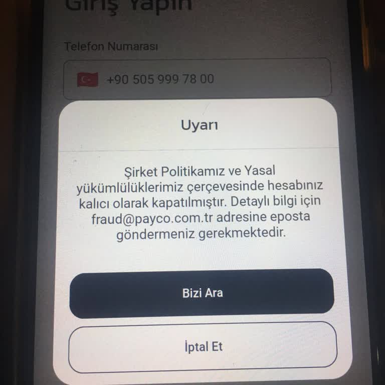 Payco Hesabımın Haksız Yere Kapatılması Ve İçerideki Bakiyemin İadesi