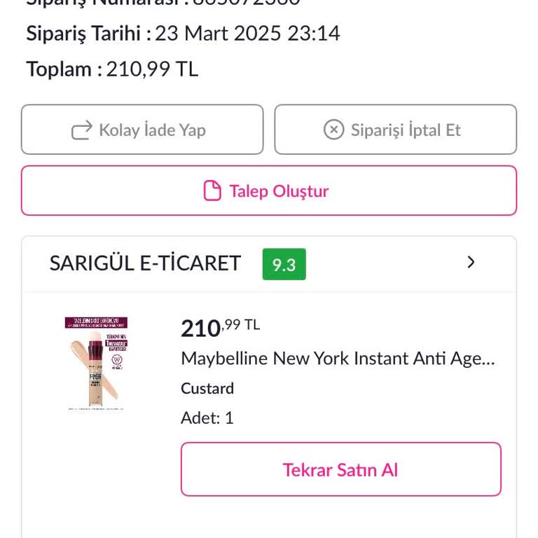 Teslimat Gecikti Geri Dönüş Yapılmadı