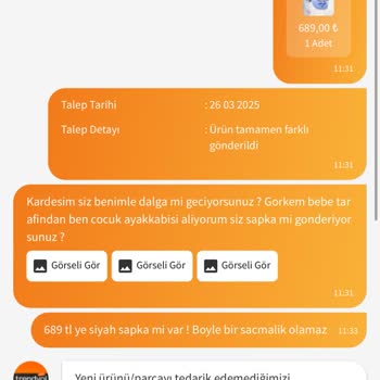 Yanlış Ürün Gönderimi: Kız Çocuk Ayakkabısı Yerine Siyah Şapka Geldi
