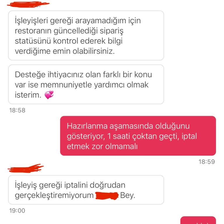 Buz Gibi Yemek Ve İnatçı İptal Süreci: Müşteri Hizmetleriyle Zorlu Bir Deneyim