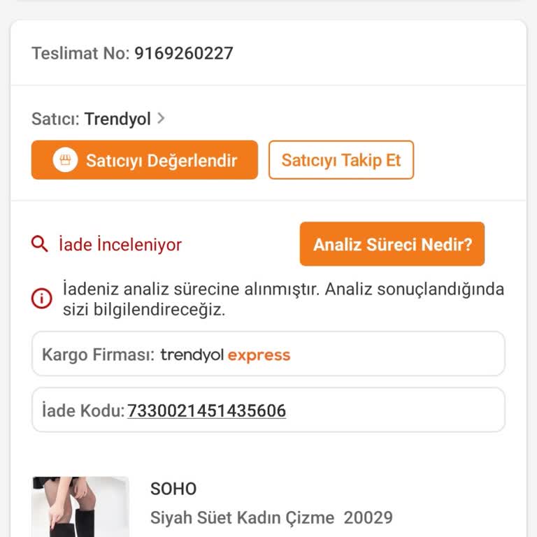 Trendyol'dan Aldığım Çizme İlk Kullanımda Paramparça Oldu