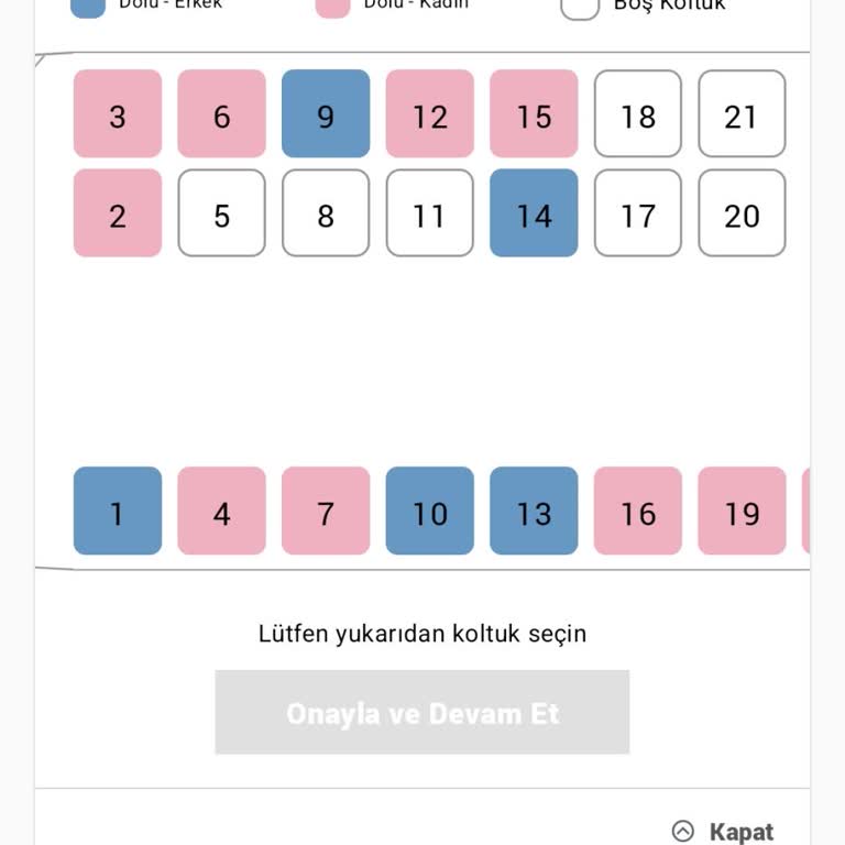 Obilet'te Cam Kenarı Koltuk Seçim Sorunu