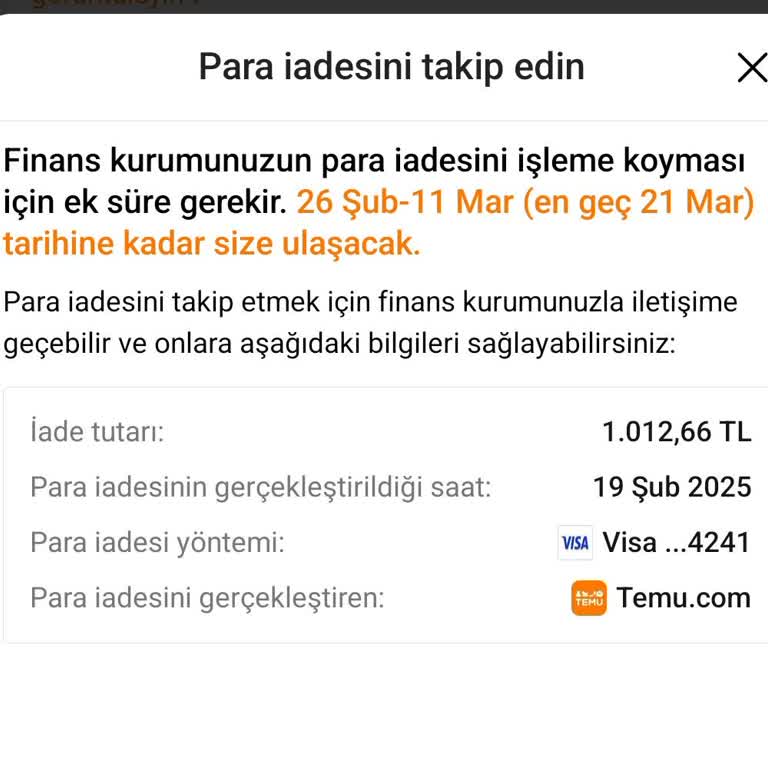İade Edilmeyen Para Ve Müşteri Hizmetleri Sorunu