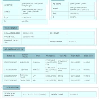 PTT Kargo Yanlış Teslimat: Bayramlıklar Van'a, Hevesler Kursağa!