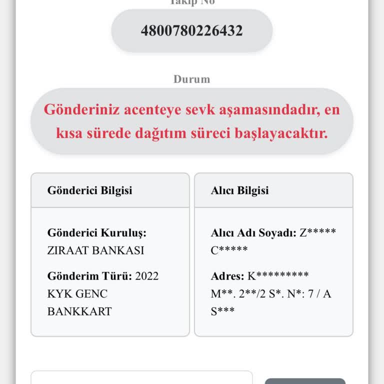 Ziraat Bankası Kartımın Teslimat Sorunu