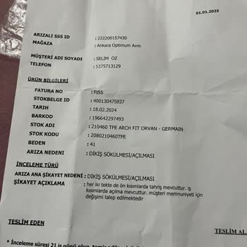 Garanti Süresi İçinde Yıpranan Ayakkabı Ve Mağaza İlgisizliği