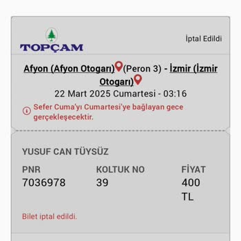 Bilet İptali Ve İade Sürecinde Yaşanan Mağduriyet