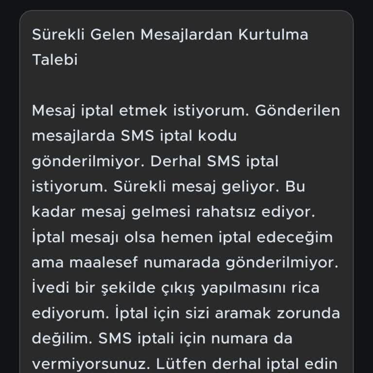 İstenmeyen Mesajların İptali İçin Yardım Talebi