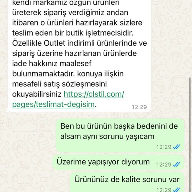 İade Hakkı Tanınmayan Etek Takım Alışverişi