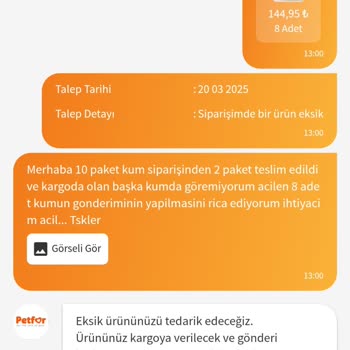 Eksik Teslimat Ve Ciddiyetsiz İletişim Mağduriyeti
