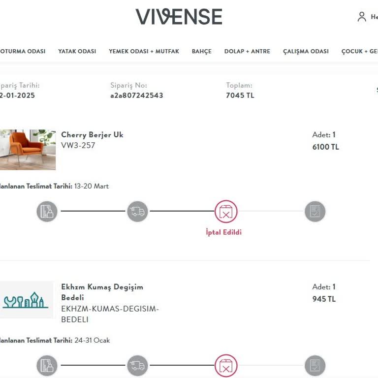Vivense'nin Sipariş İptali Ve Para İadesi Sorunu
