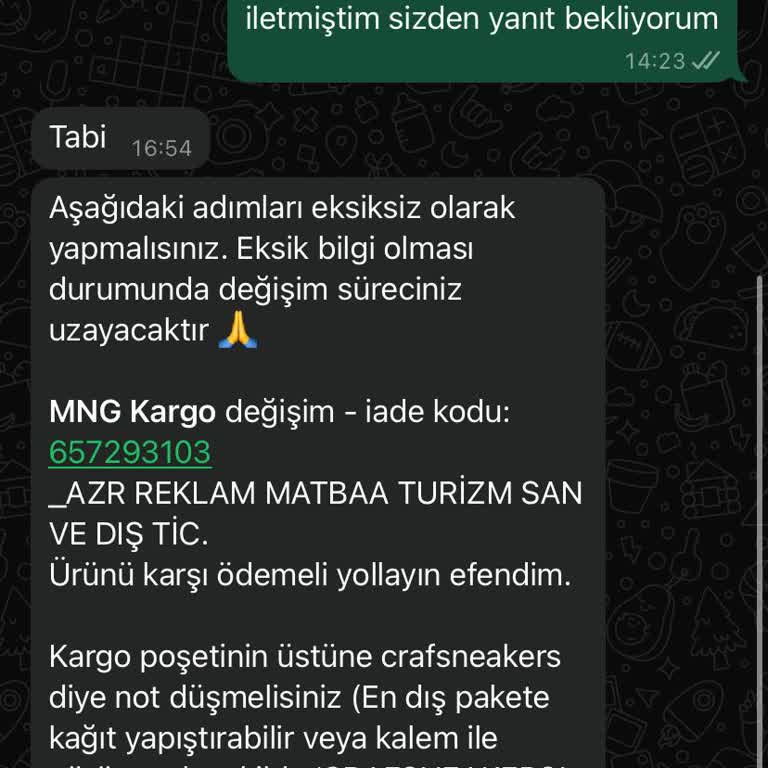 Yanlış Beden Ve Haksız Kargo Ücreti Sorunu