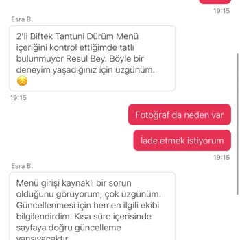 Yemeksepeti Siparişim Eksik Geldi İade Yapılmadı