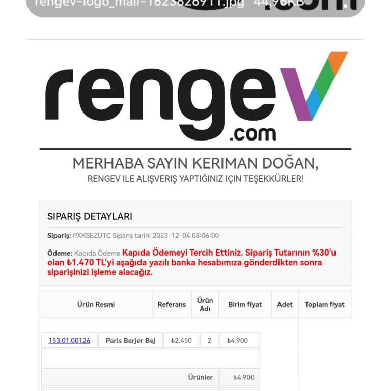 Rengev Mobilya'dan Teslim Edilmeyen Sipariş Mağduriyeti