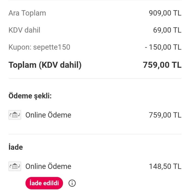 Eksik Sipariş Ve Yetersiz İade Sonrası Hayal Kırıklığı