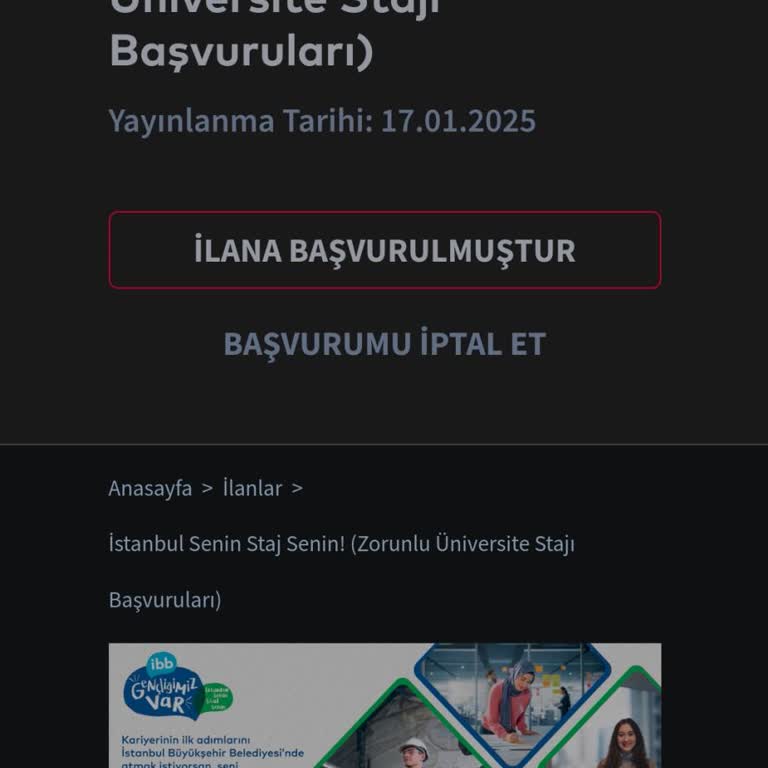 İBB Staj Programına Başvuru Yanıtı Alınamıyor