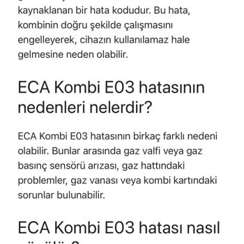 ECA Kombi Sürekli Arıza Veriyor, Çözüm Bekliyorum