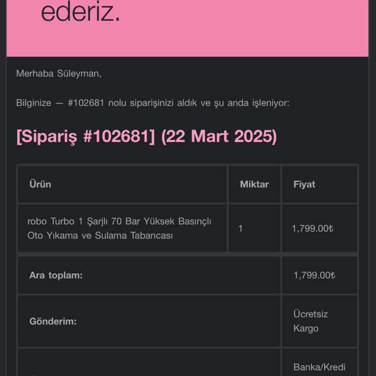 Robo Türkiye'den Sipariş Ve İade Sorunu