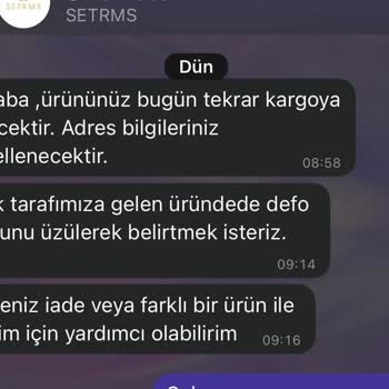 Setrms'te Defolu Ürün Ve Eksik İade Sorunu