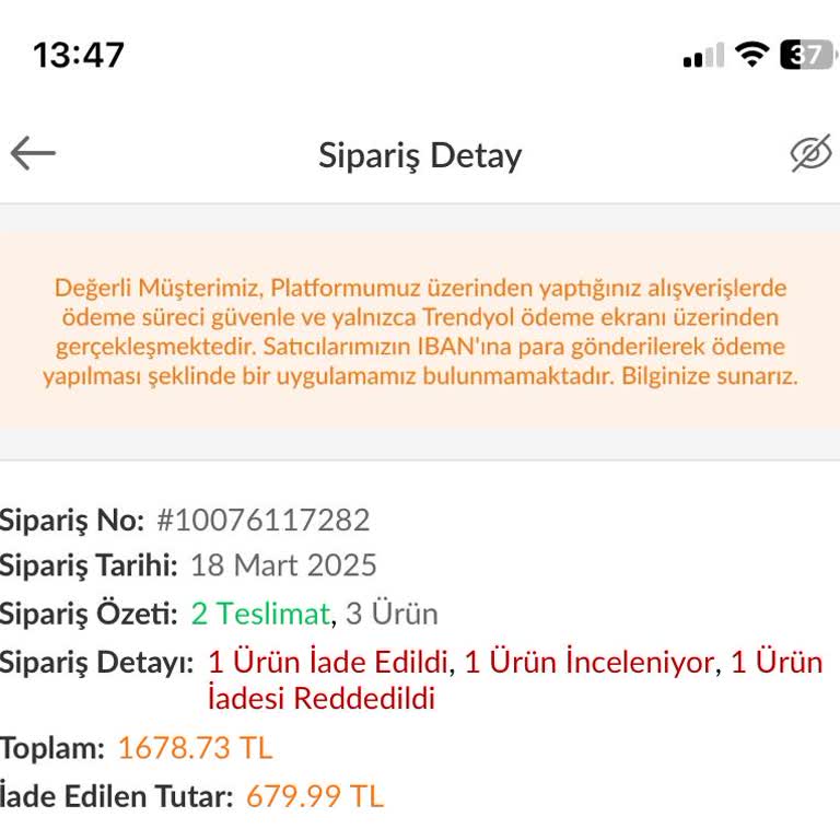 Trendyol Ekspress Kuryesi İade İşleminde Mağduriyet Yarattı