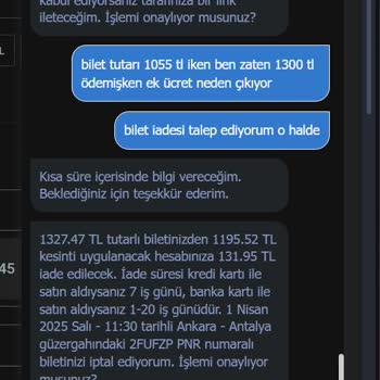 Bilet İptal Ve Değişim Ücretleri Mağduriyeti