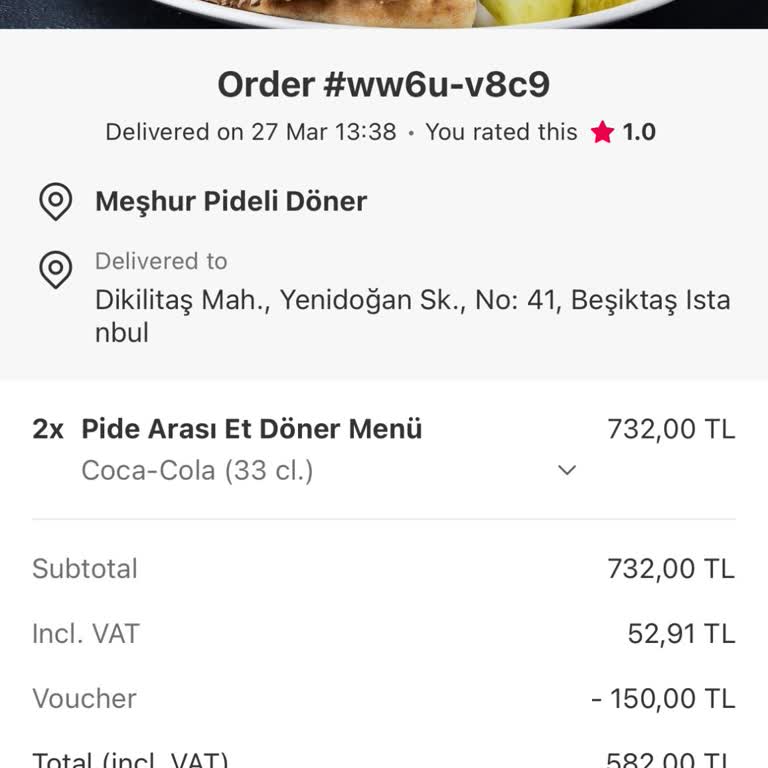 Yemek Sepeti'nde Sipariş Teslim Edilmedi, İade Yapılmıyor