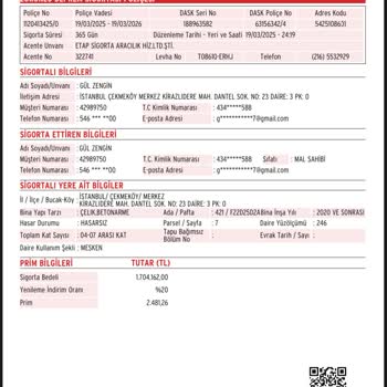 Yanlış Metrekare Üzerinden Sigorta Ücreti Alımı