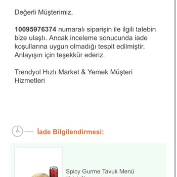 Spicy Gurme Tavuk'ta Spicy Sos Eksikliği