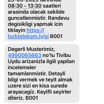 Türk Telekom Tivibu Teknik Servis Randevu Sorunu