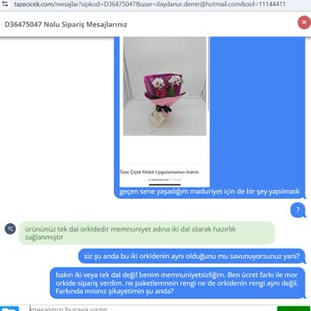 Yanlış Çiçek Gönderimi Ve Müşteri Hizmetleri Hayal Kırıklığı