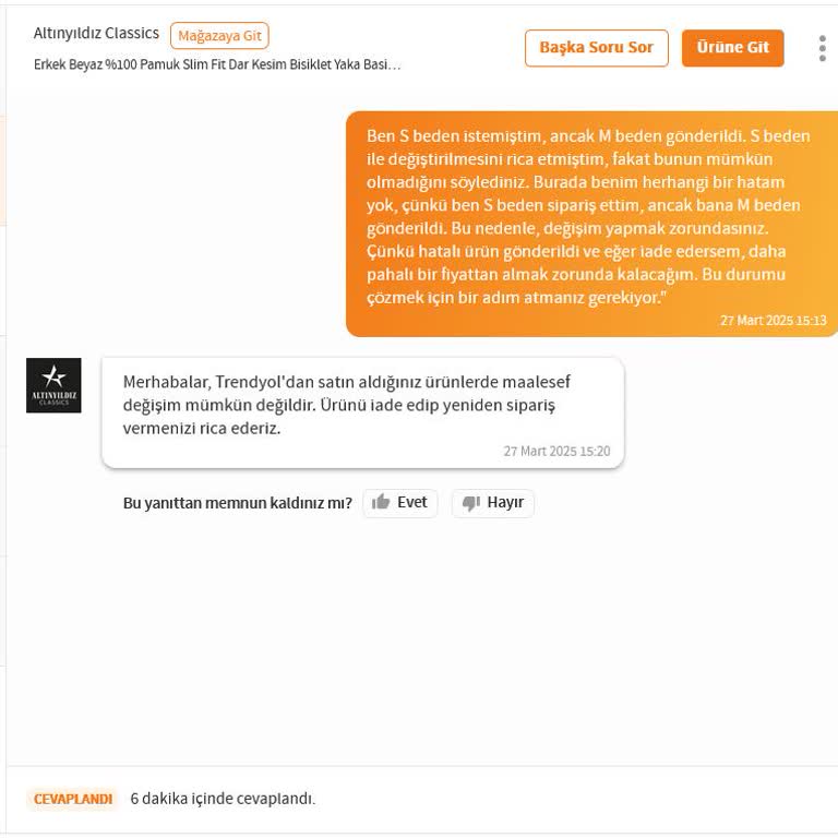 Yanlış Ürün Gönderen Ac&co, Değişim Talebini Reddederek Müşteriyi Mağdur Ediyor