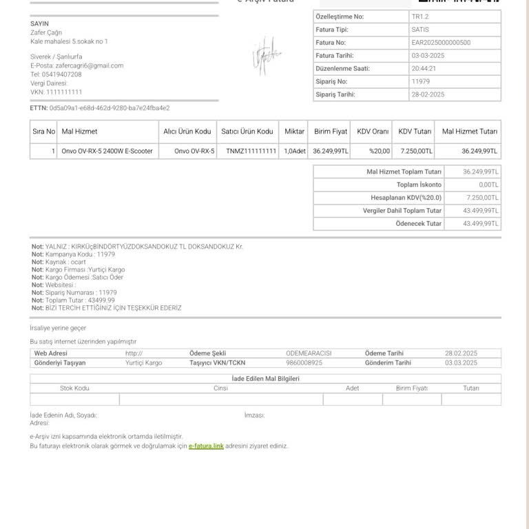 Garanti Süresindeki Scooter'da Motor Arızası