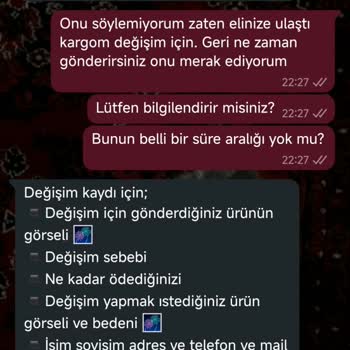 Sipariş Değişiminde Yavaşlık Ve İlgisizlik
